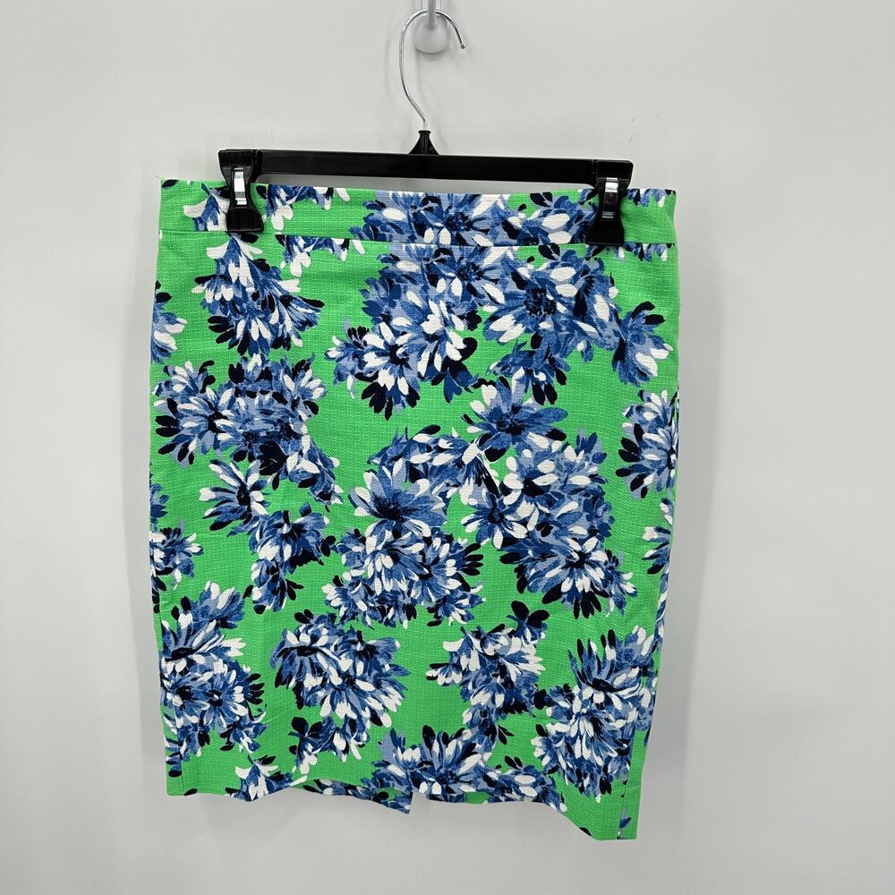 J.CREW Green.& Blue Floral #2 Pencil Skirt // 4